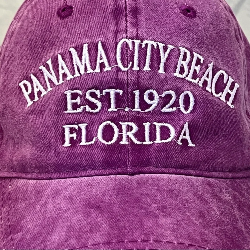 Panama City Purple Adjustable Beach Cap